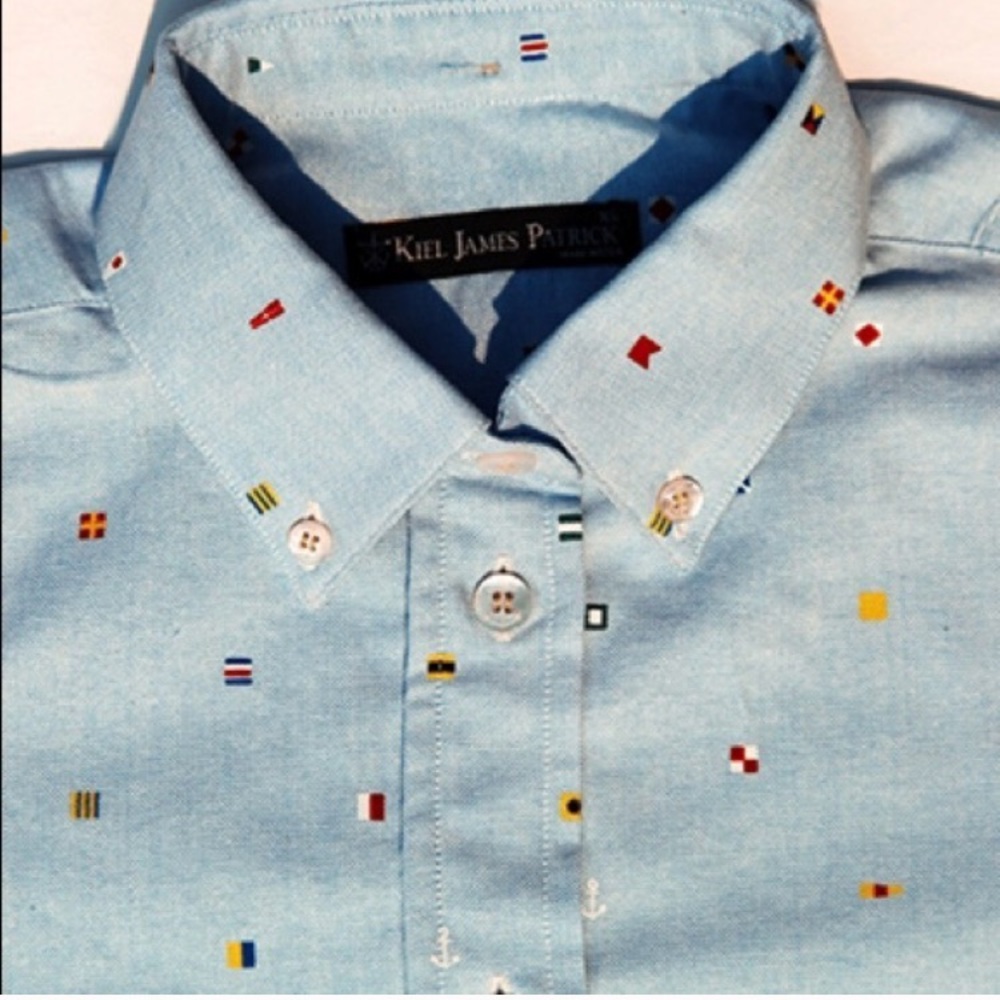 100% cotton button down made in USA by KJP